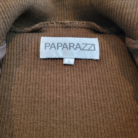 PAPARAZZI By Biz Faux Suede Embroidered Sherpa Fur Lined Vest Jacket SZ Large - Picture 11 of 14